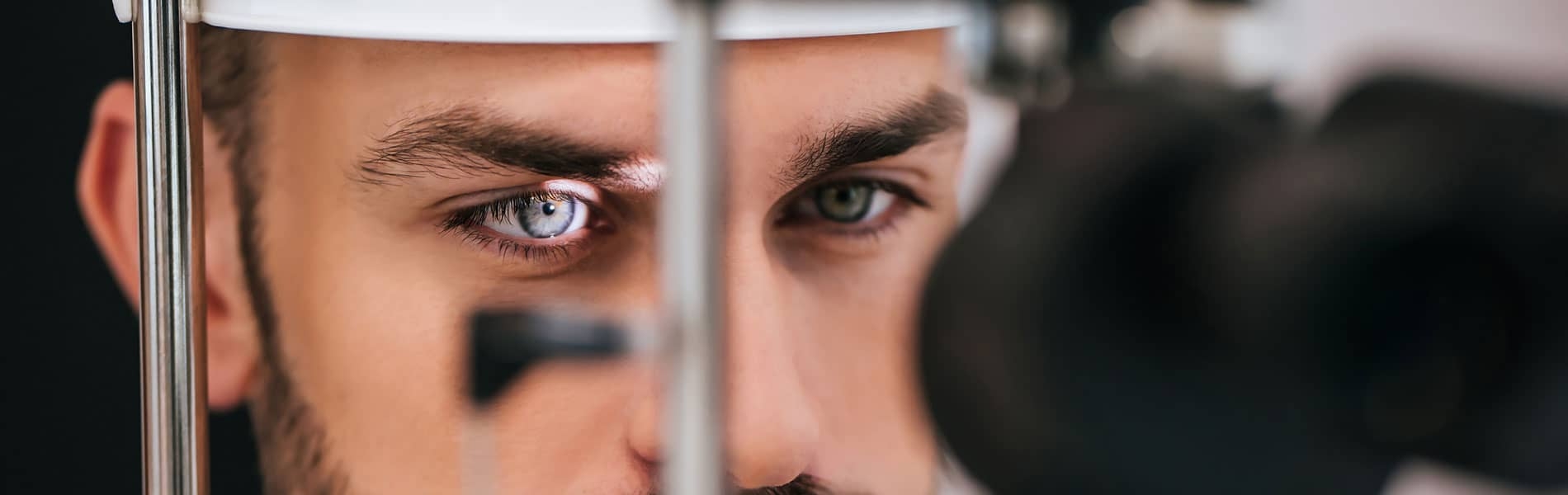 Man having his eye examined